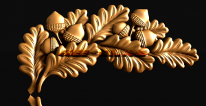 дубовая ветка 3d модель формат STL