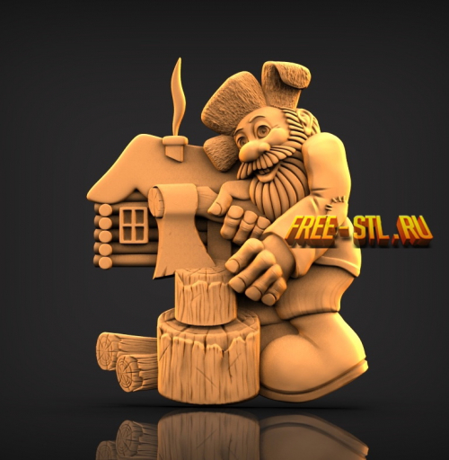 дед с топором 3D модель формат STL