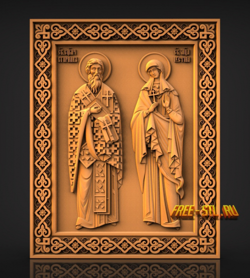 Киприан и Устинья модель иконы 3D формат STL