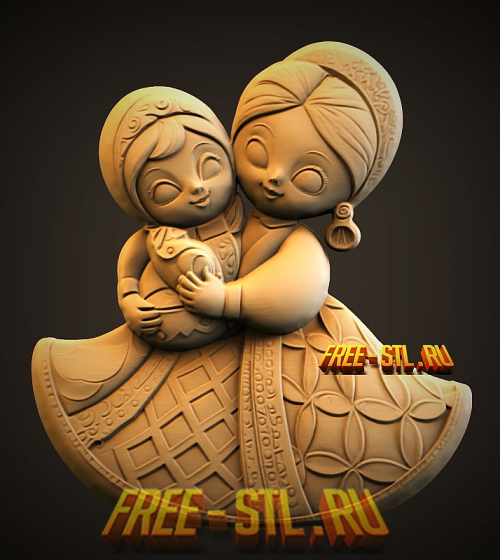 Дымковская игрушка 3D модель формат STL