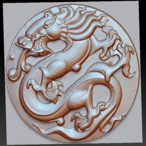 Free STL file dragon 3d model of relief for cnc or 3d printing