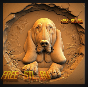 Собака бассет хаунд basset hound 3D модель формат STL