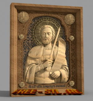 3D модель иконы Александр Невский