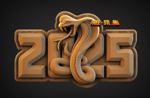 Новый год 2025 символ 3D модель формат STL